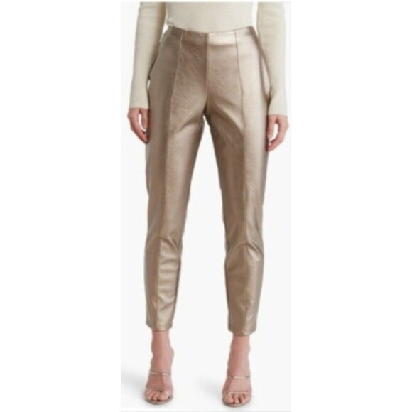 BCBGeneration Metallic Faux Leather Bronze Ankle Pants – Size XS – NWT - Picture 1 of 6